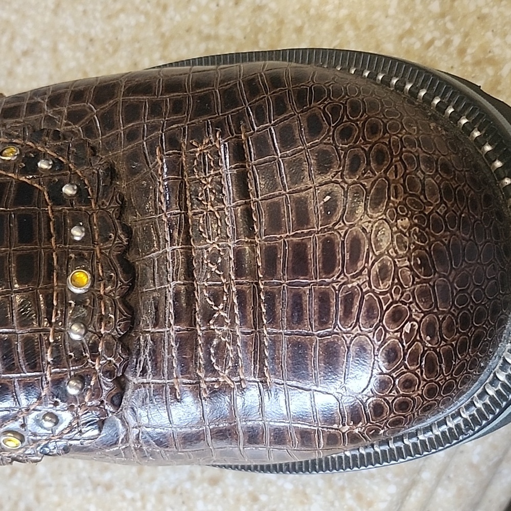 Ariat FATBABY Crock Print Western Boots Size 8.5B - Picture 8 of 12